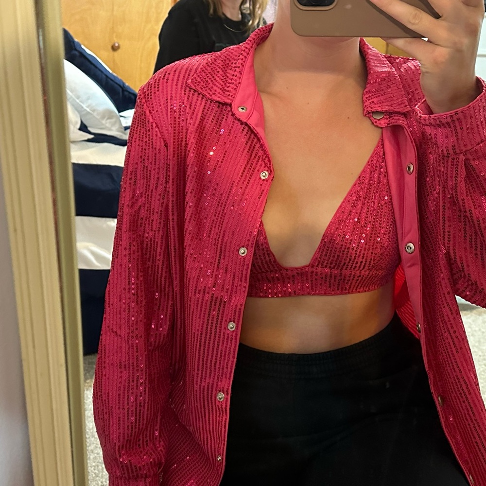 Full set pink glitter size medium and large